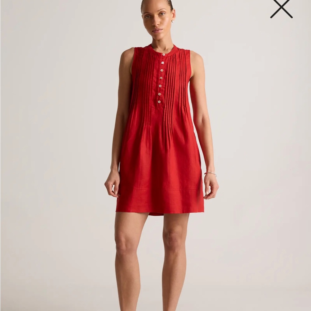 NWT 100% European Linen Sleeveless Swing Dress Chile size Large